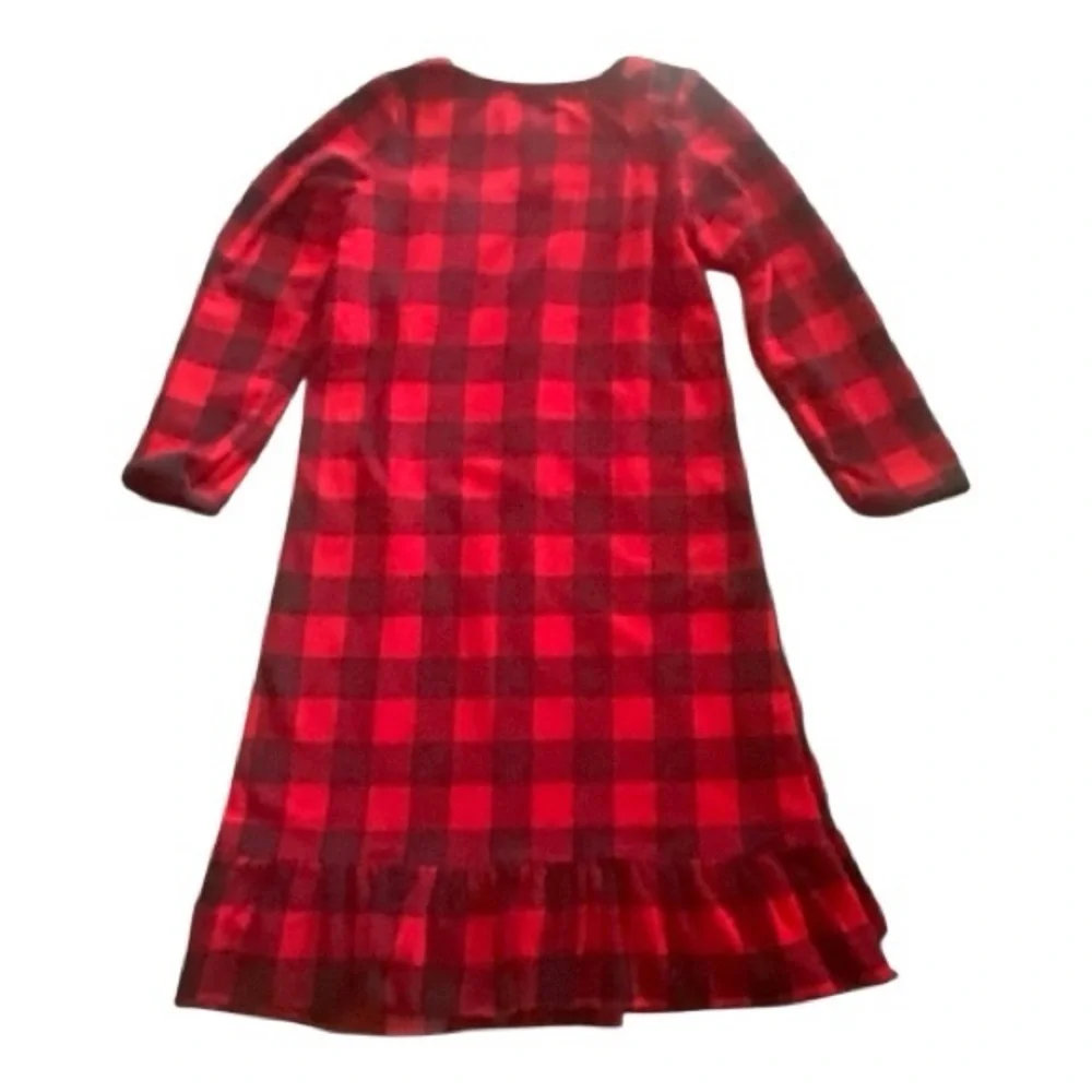 CARTERS-GIRLS SIZE 6/7-RED AND BLACK PLAID FLANNEL NIGHTGOWN